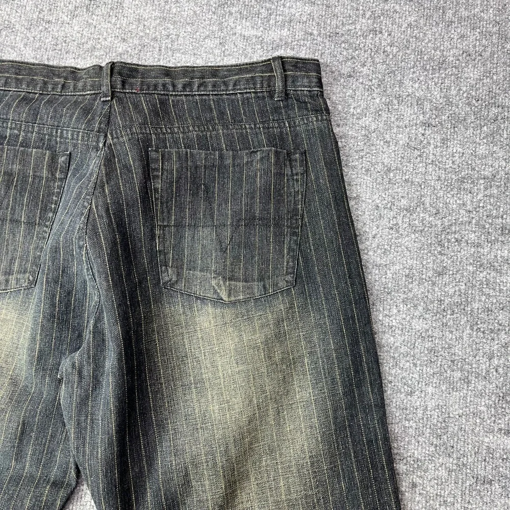 VTG Deadstock Y2K‎ Super S Jeans Men's Denim Hickory Pinstripe Classic - 37X33.5